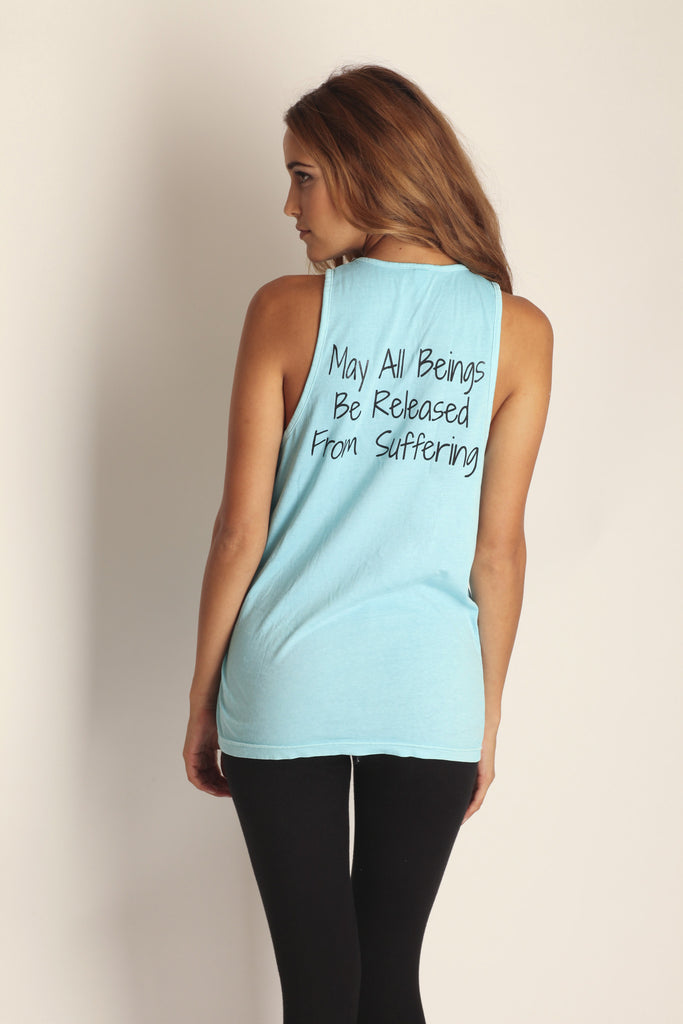 1. May All Beings Be Released From Suffering Tank Top - Blue